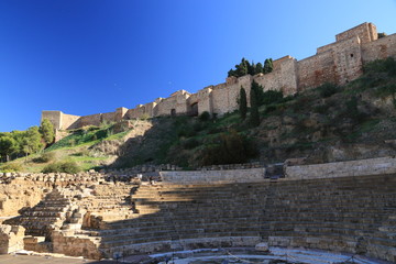 Roman theatre and Alcazaba, Malaga, Spain
