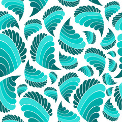 Abstract background with patterns similar to candies or cookies. bright appetizing sweets on a blue background seamless pattern. drawings similar to sea shells