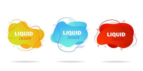 Trendy gradient liquid shape. Fluid isometric background. Graphic shape for social media, advertising. Abstract fluid shape with gradient. Design motion liquid shape for template, post. vector