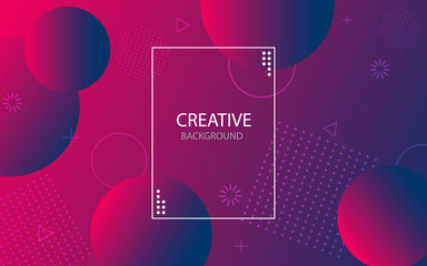 Abstract background with geometric gradient circle. Design abstract pattern with color circles, dots. Fluid modern abstract banner with geometric shape. Digital motion effect. Eps10 vector.