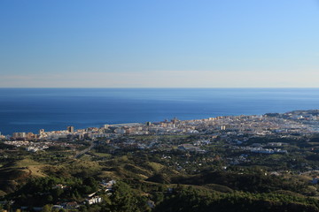 Landscape of Costa Sol coast, view from Mijas, Spain