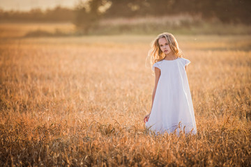 Fototapeta na wymiar Portrait of a teenage girl in a wheat field