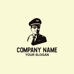 template logo pilot vintage style