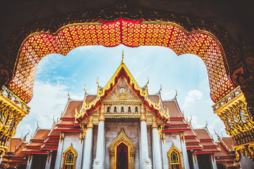 Fototapeta premium wat Benchamabopit, the Marble temple, Bangkok, Thailand