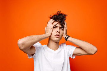 young man with headache