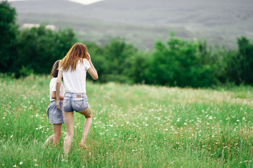 Fototapeta premium young woman in the field