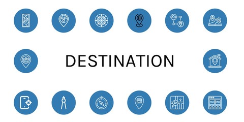 Set of destination icons such as Gps, Placeholder, Compass, Location, Tracking, Pin, Navigator , destination