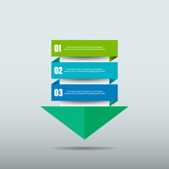  Business background, arrow, design element with three parts. Infographics.