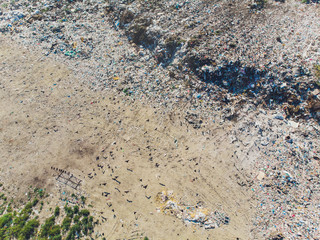 Mountain garbage, large garbage pile, degraded garbage. Pile of stink and toxic residue. These...