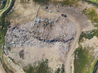 Mountain garbage, large garbage pile, degraded garbage. Pile of stink and toxic residue. These...