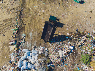 Mountain garbage, large garbage pile, degraded garbage. Pile of stink and toxic residue. These...