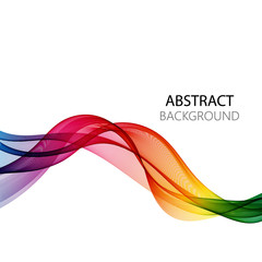  Color stylish horizontal wave on a white background