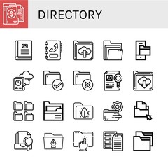 Set of directory icons such as Folder, Contact book, Phone book, Folders, Dossier, Archive, Directory , directory