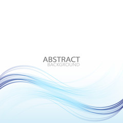  Horizontal blue wavy wave lines on abstract background