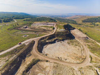 Mountain garbage, large garbage pile, degraded garbage. Pile of stink and toxic residue. These...