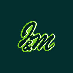 Naklejka premium Letter JM Calligraphy Creative icon Logo Design Template Element Vector Illustration