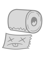 tot gesicht abgerissen stück toiletten papier klopapier klo toilette wc bad stuhl po abwischen scheißen kacken abreißen hygiene rolle clipart comic cartoon design cool pinkeln