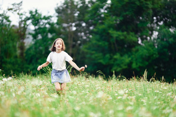 girl running in park