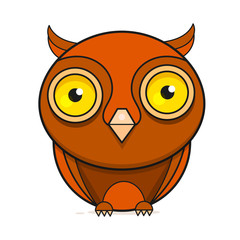 Cartoon Owl. Animal Wildlife Cartoon Character. Modern Vector Illustration