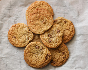Delicious freshly baked chocolate chip cookies