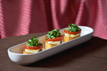 Herby Halloumi Bruschetta Appetizer Snack