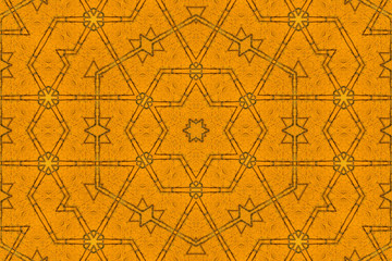 Symmetrical geometric pattern in brown tones.