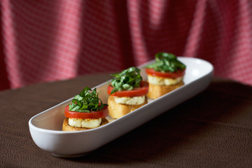 Herby Halloumi Bruschetta Appetizer Snack