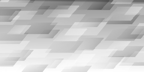 Abstract background of intersecting parallelograms consisting of dots, in gray colors