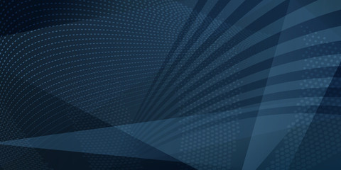 Obraz premium Abstract background of intersecting lines, polygons and dots in blue colors