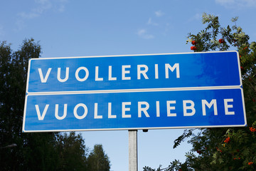 Vuollerim road sign