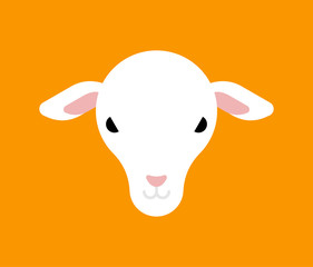 Sheep head isolated. Lamb face. vector illustration