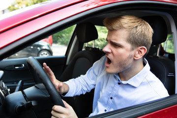Angry Driver Pressing Horn