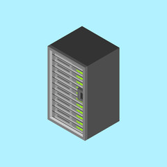 Server cartoon isolated. Network Data center Computer