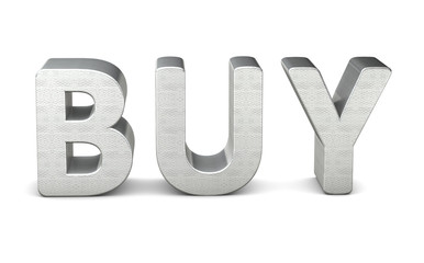 3d rendering text silver buy