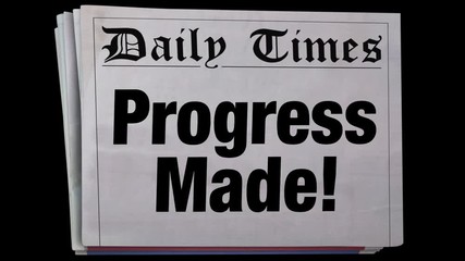 Progress Made Advance Goal Success Newspaper Headline 3d Animation