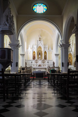 Fototapeta na wymiar Interior of the church of Teguise in Lanzarote - Lanzarote, Spain