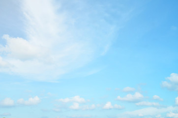Subtle pastel background of clouds in blue sky  