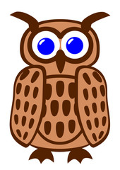 Eule Comic lustig große blaue Augen Vektor Grafik
