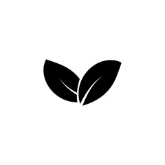 Flat leaves icon logo