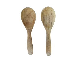 Wooden kitchen utensils on white background clipping path 