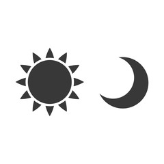 Sun and moon flat icon 