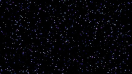 flashing stars, starry sky, appear and disappear on a black background