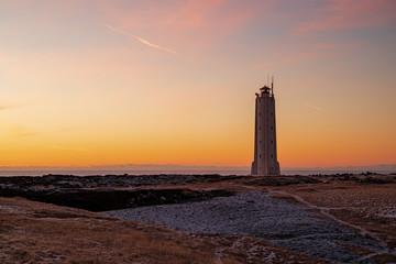 Malarrif lighthouse at sunset, Iceland