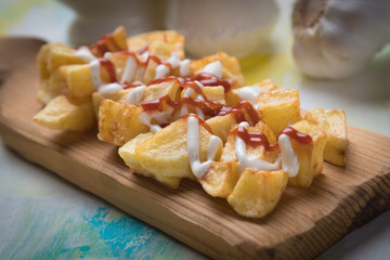 Patatas bravas, spanish fried potato