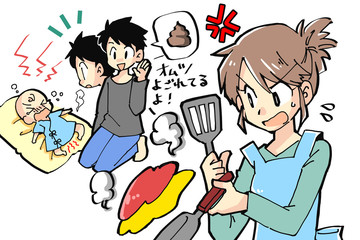 赤ちゃんのオムツを替えてくれない旦那