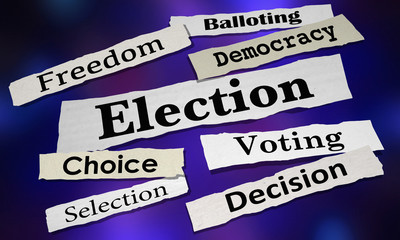 Election Voting Democracy Choice Winner Newspaper Headlines 3d Illustration