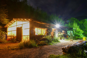 house at night