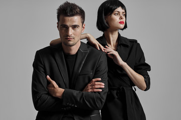 portrait of young man and woman