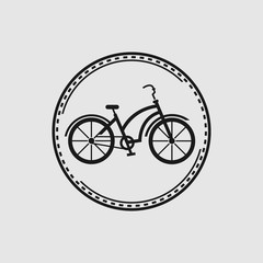 Bike badge outline vector illustration.