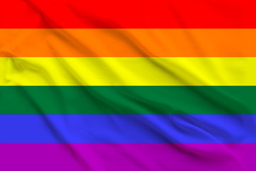 LGBT rainbow flag, Pride flag, Freedom flag - an international symbol of the lesbian, gay, bisexual and transgender community on silk